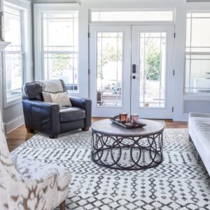 Mandala machine washable area rug 3x5 color grey/black