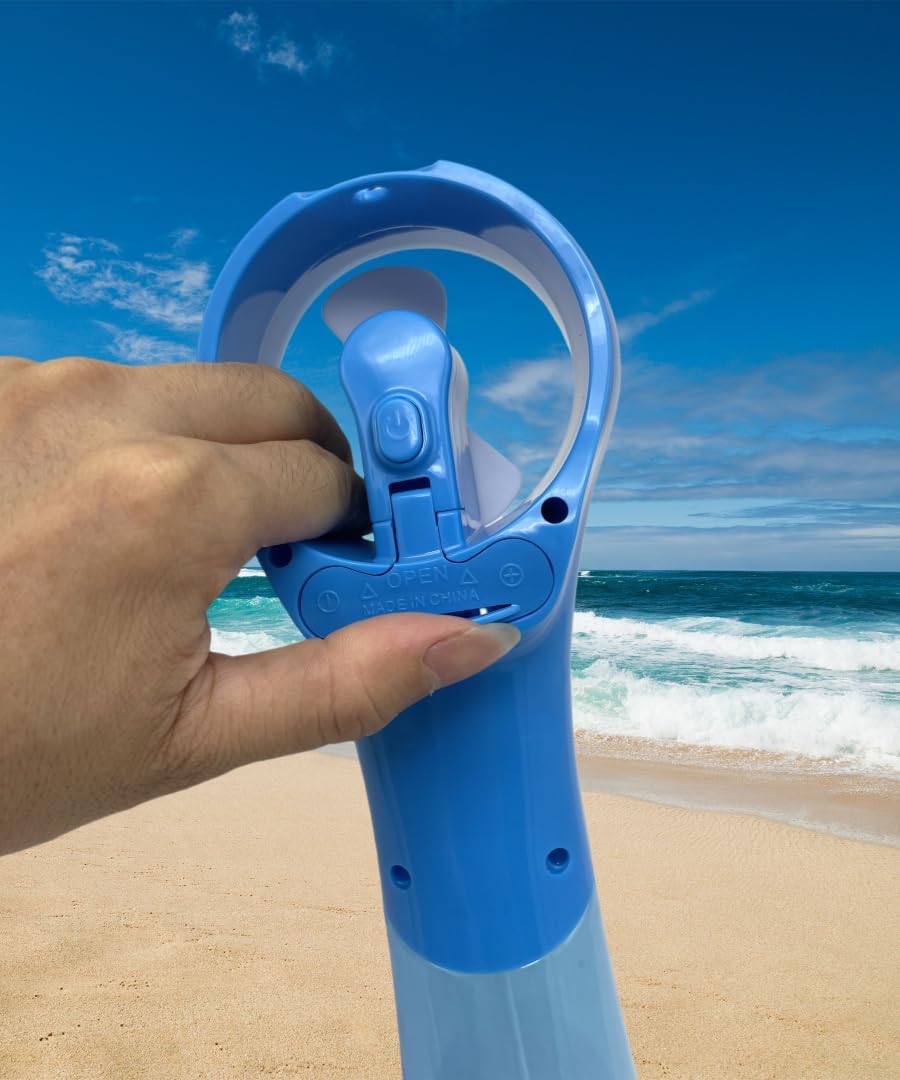 Deluxe Water Misting Fan Handheld Battery Powered Outdoor Spray Fans - Image 2